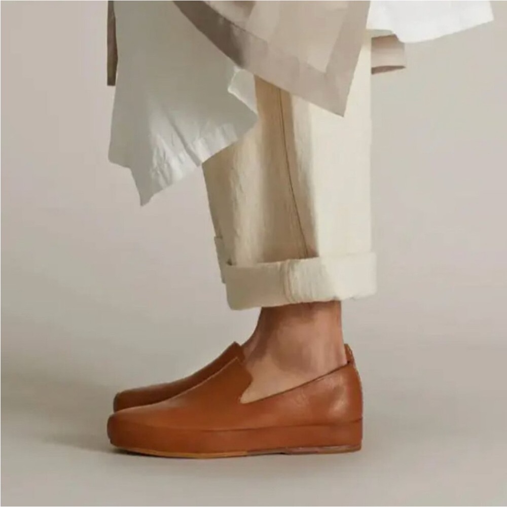 Feit Handmade classic Brown Leather slip on Loafers | 36